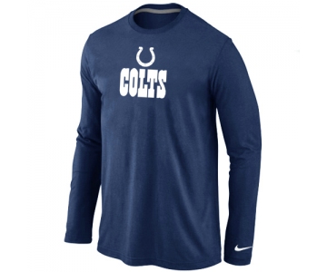 Nike Indianapolis Colts Authentic Logo Long Sleeve T-Shirt D.Blue