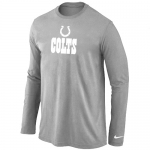 Nike Indianapolis Colts Authentic Logo Long Sleeve T-Shirt Grey