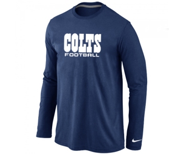 Nike Indianapolis Colts Authentic font Long Sleeve T-Shirt D.Blue