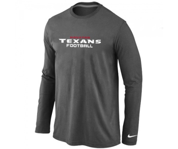 Nike Houston Texans Authentic font Long Sleeve T-Shirt D.Grey