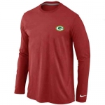 Green Bay Packers Sideline Legend Authentic Logo Long Sleeve T-Shirt Red
