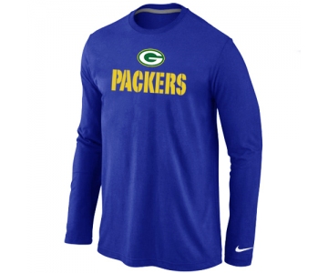 Nike Green Bay Packers Authentic Logo Long Sleeve T-Shirt Blue