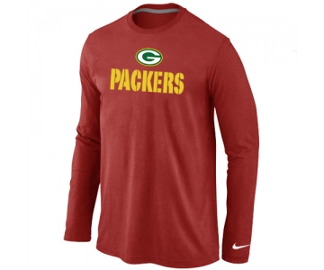 Nike Green Bay Packers Authentic Logo Long Sleeve T-Shirt Red