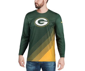 Nike Green Bay Packers Green Sideline Legend Prism Performance Long Sleeve T-Shirt.