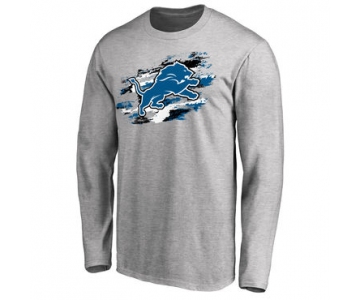 Men's Detroit Lions NFL Pro Line Ash True Colors Long Sleeve T-Shirt