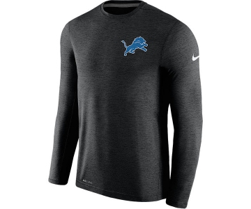 Men's Detroit Lions Nike Black Coaches Long Sleeve Performance T-Shirt