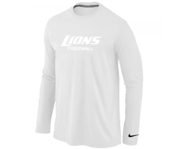 Nike Detroit Lions Authentic font Long Sleeve T-Shirt White