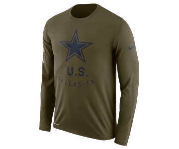 Dallas Cowboys Nike Salute To Service Sideline Legend Performance Long Sleeve T-Shirt Olive