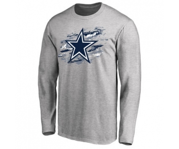 Men's Dallas Cowboys NFL Pro Line Ash True Colors Long Sleeve T-Shirt