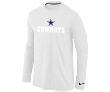 Nike Dallas Cowboys Authentic Logo Long Sleeve T-Shirt White