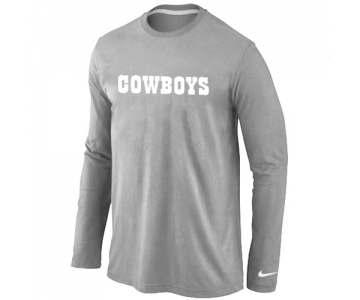 Nike Dallas Cowboys font Long Sleeve T-Shirt Grey