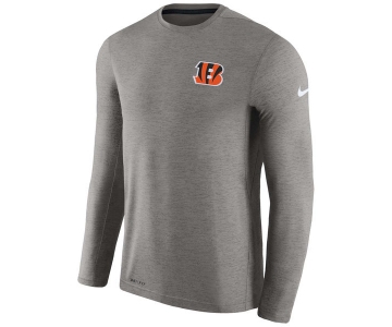Men's Cincinnati Bengals Nike Charcoal Coaches Long Sleeve Performance T-Shirt