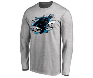 Men's Carolina Panthers NFL Pro Line Ash True Colors Long Sleeve T-Shirt
