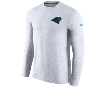 Men's Carolina Panthers Nike White Coaches Long Sleeve Performance T-Shirt