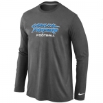 Nike Carolina Panthers Authentic font Long Sleeve T-Shirt D.Grey