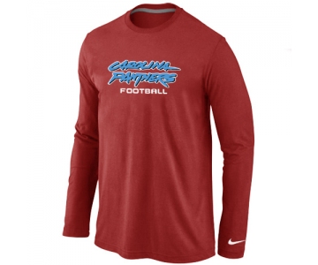 Nike Carolina Panthers Authentic font Long Sleeve T-Shirt Red