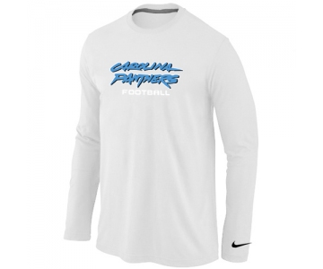Nike Carolina Panthers Authentic font Long Sleeve T-Shirt White