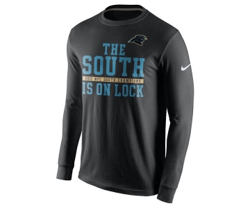 Nike Panthers Black Team Logo Men's Long Sleeve T Shirt