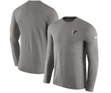 Men's Atlanta Falcons Nike Charcoal Coaches Long Sleeve Performance T-Shirt