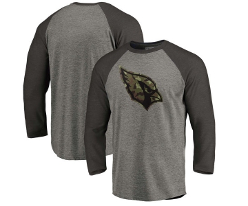 Arizona Cardinals NFL Pro Line by Fanatics Branded Black Gray Tri Blend Sleeve T-Shirt
