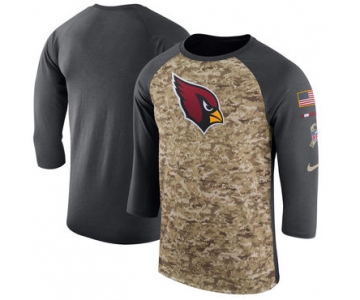 Men's Arizona Cardinals Nike Camo Anthracite Salute to Service Sideline Legend Performance Three-Quarter Sleeve T Shirt