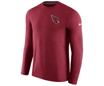 Men's Arizona Cardinals Nike Cardinal Coaches Long Sleeve Performance T-Shirt