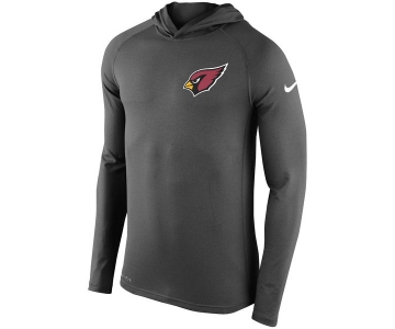 Men's Arizona Cardinals Nike Charcoal Stadium Touch Long Sleeve Hooded Performance T-Shirt