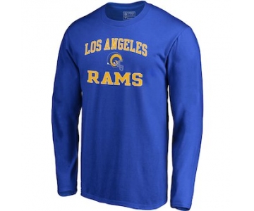 Men's Los Angeles Rams NFL Pro Line by Fanatics Branded Royal Vintage Victory Arch Long Sleeve T-Shirt