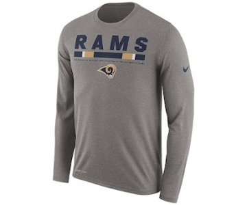 Men's Los Angeles Rams Nike Charcoal Sideline Legend Staff Performance Long Sleeve T-Shirt