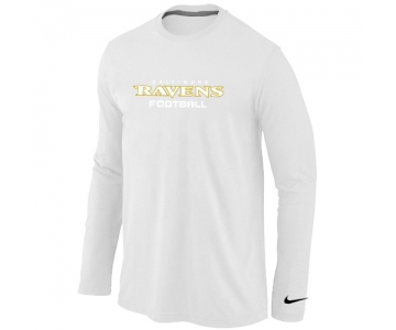 Nike Baltimore Ravens Authentic font Long Sleeve T-Shirt White