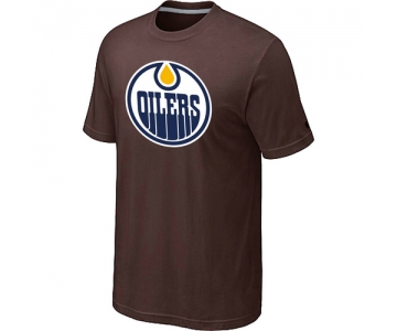 NHL Edmonton Oilers Big & Tall Logo Brown T-Shirt