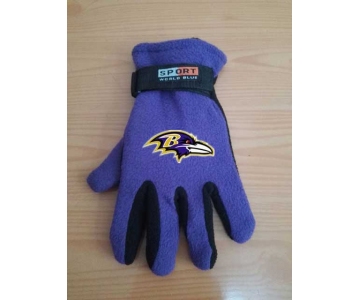 Baltimore Ravens NFL Adult Winter Warm Gloves Purple