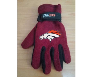 Denver Broncos NFL Adult Winter Warm Gloves Burgundy