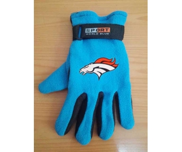 Denver Broncos NFL Adult Winter Warm Gloves Light Blue