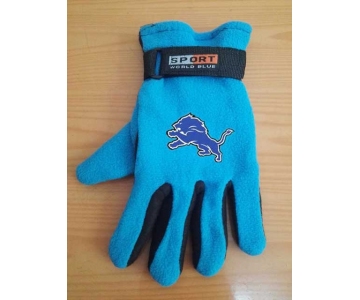 Detroit Lions NFL Adult Winter Warm Gloves Light Blue