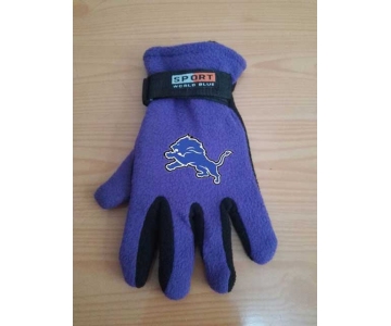 Detroit Lions NFL Adult Winter Warm Gloves Purple