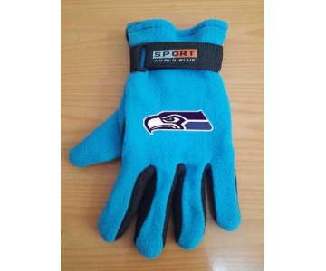 Seattle Seahawks NFL Adult Winter Warm Gloves Light Blue