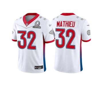 Men's Kansas City Chiefs #32 Tyrann Mathieu 2022 White AFC Pro Bowl Stitched Jersey