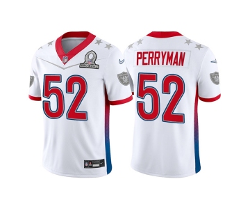 Men's Las Vegas Raiders #52 Denzel Perryman 2022 White AFC Pro Bowl Stitched Jersey