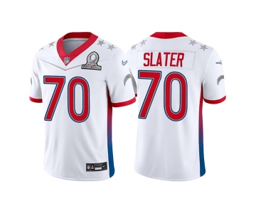 Men's Los Angeles Chargers #70 Rashawn Slater 2022 White AFC Pro Bowl Stitched Jersey