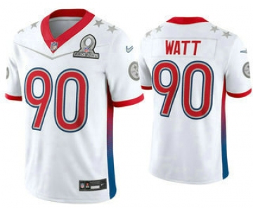 Men's Pittsburgh Steelers #90 TJ Watt White 2022 Pro Bowl Vapor Untouchable Stitched Limited Jersey