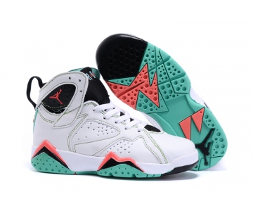 Wholesale Cheap Kids' Air Jordan 7 Retro Shoes White/pink-green-black