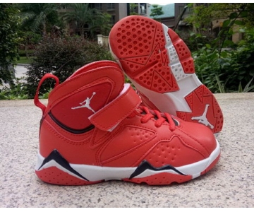 Wholesale Cheap Kid's Air Jordan 7 Shoes Red/Black-White