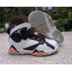 Wholesale Cheap Kid's Air Jordan 7 Shoes White/Black-Orange
