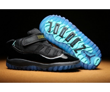 Wholesale Cheap Air Jordan 11 Kid & Baby shoes Black/Gamma Blue