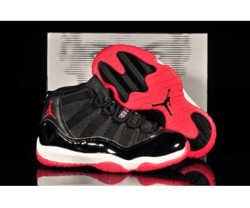 Wholesale Cheap Air Jordan 11 Kid Shoes Black/Red