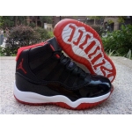 Wholesale Cheap Air Jordan 11 Kids Shoes Black/Red-White