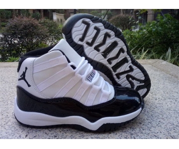 Wholesale Cheap Air Jordan 11 Kids Shoes White/Black