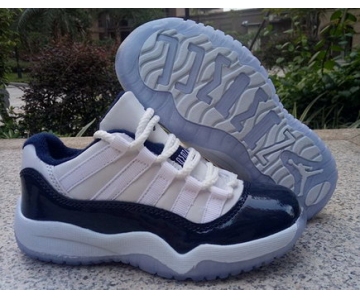 Wholesale Cheap Kids Air Jordan 11 Georgetown White/Blue