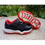 Wholesale Cheap Kids Air Jordan 11 Low Shoes Black/White-Red